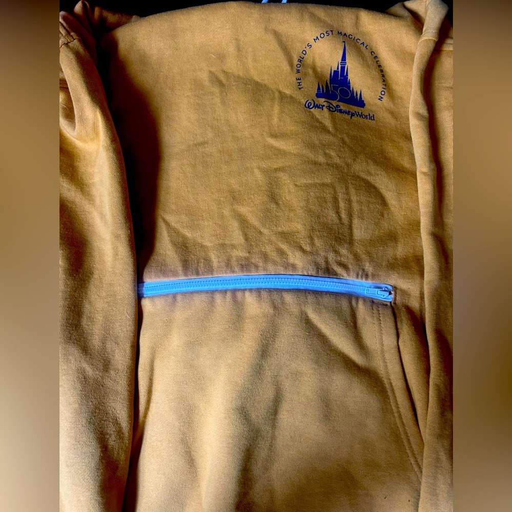 Disney world 50th Mustard Hoodie with White Drawstrings